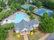 Aerial view of the community pool and tennis courts. Enjoy the outdoors! at 1450 Liberty Ln, Cumming, GA 30040