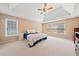 Serene bedroom featuring large windows, neutral walls, and a tray ceiling at 1450 Liberty Ln, Cumming, GA 30040