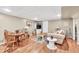 Inviting basement featuring a dining table, entertainment center, and cozy seating area at 3574 Timberloch Trl, Snellville, GA 30039