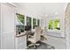 Bright office space with custom built-ins, large windows, and dual workstations at 54 Camden Ne Rd, Atlanta, GA 30309