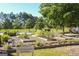 Lush community garden with raised beds, mature trees, and a tranquil setting for residents to grow their own produce at 81 Richmond Way, Villa Rica, GA 30180