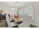 Inviting dining room featuring a chandelier, large windows, and a stylish dining set at 971 Clover Ln, Lawrenceville, GA 30044
