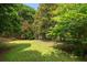 Spacious backyard surrounded by mature trees provides a peaceful setting at 1121 Vinings Grove Se Way, Smyrna, GA 30082
