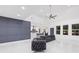 Bright living room featuring modern furnishings, a ceiling fan, and an open floor plan at 5264 Prestley Crossing Ln, Douglasville, GA 30135