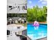 Collage featuring a modern kitchen, the house's front exterior, a finished basement, and a refreshing swimming pool at 5264 Prestley Crossing Ln, Douglasville, GA 30135