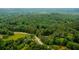 Aerial shot displaying the property's location surrounded by lush trees and some glimpses of the neighborhood streets at 190 Paul Aiken Rd, Dallas, GA 30157