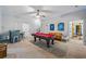 Bright game room boasts a pool table, bar area, and sports decor at 190 Paul Aiken Rd, Dallas, GA 30157