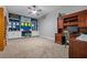 Bright office featuring custom built-ins, blue accent wall, and stylish desk at 190 Paul Aiken Rd, Dallas, GA 30157