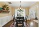 Dining room featuring wainscoting, hardwood floors, and a charming window with natural light at 1925 Waters Ferry Dr, Lawrenceville, GA 30043