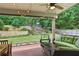 The covered patio offers great outdoor seating with a view of the backyard and lush landscaping at 1925 Waters Ferry Dr, Lawrenceville, GA 30043