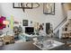 Sun-filled living room with kitchen view, high ceilings, modern lighting and sleek design features at 195 Arizona Ne Ave # 197, Atlanta, GA 30307