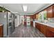 Modern kitchen with stainless steel refrigerator and white countertops at 2196 Kildare Nw Way, Kennesaw, GA 30152