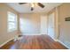 Bedroom with hardwood floors, ceiling fan and two closets at 2693 Larkspur Se Dr, Atlanta, GA 30316