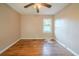 Bedroom with hardwood floors, ceiling fan and one window at 2693 Larkspur Se Dr, Atlanta, GA 30316