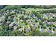 Stunning aerial view of a house nestled within a well-manicured community near a lush green golf course at 5357 Harbury Cv, Suwanee, GA 30024