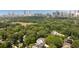 Scenic aerial view of a neighborhood, lush greenery, and the Atlanta skyline in the background at 555 Orme Ne Cir, Atlanta, GA 30306