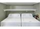 The laundry room has a utility shelf and side by side washer dryer at 600 River Bend Sw Cir, Smyrna, GA 30082