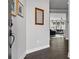 Inviting foyer featuring wood floors and views of the living room beyond at 323 Hayden Circle Cir, Woodstock, GA 30189