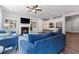Bright and cozy living room featuring a fireplace and modern built-in bookcases at 323 Hayden Circle Cir, Woodstock, GA 30189