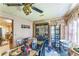 This dining room has a ceiling fan and lots of character at 4945 Penscot Way, Stone Mountain, GA 30088