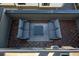 Aerial view of outdoor patio with modern seating and stylish rug at 77 Krog Ne St, Atlanta, GA 30307