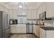 Modern kitchen showcasing white cabinetry, stainless steel appliances, and stylish backsplash at 515 Saint Barbaras Nw Ln, Marietta, GA 30064