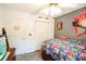 bedroom with closet, carpet, and colorful Marvel decorations at 855 Hood Rd, Fayetteville, GA 30214