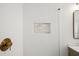 Shower with white subway tile and decorative niche at 7880 Brands Hatch Blvd, Cumming, GA 30040