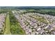 Community aerial view showcases a neighborhood surrounded by lush greenery with a pool and tennis courts at 10580 Grandview Sq, Johns Creek, GA 30097
