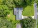 Aerial view of home showing roof, lawn, mature trees, and driveway at 4062 Plantation Dr, Marietta, GA 30062