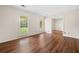 Living room shows laminate flooring and a view of the backyard at 4062 Plantation Dr, Marietta, GA 30062