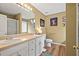 Bathroom featuring double vanity, modern fixtures, and neutral finishes at 47 Powder Springs St, Hiram, GA 30141