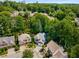 An aerial view of distinguished homes, lush trees, and landscaping on a beautiful street in a desirable neighborhood at 3699 Canyon Ridge Ne Ct, Brookhaven, GA 30319