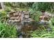 Backyard pond with koi fish, rock features, and lush greenery creating a serene oasis at 3699 Canyon Ridge Ne Ct, Brookhaven, GA 30319