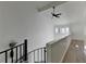 Landing area featuring a spiral staircase, a ceiling fan, and natural lighting at 882 Cedar Canyon Se Sq, Marietta, GA 30067