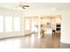 Open-concept floorplan connecting the living room to the bright kitchen at 150 Canal St, Hampton, GA 30228
