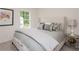 Cozy bedroom with a luxurious bed, stylish bedside table, and a window offering a view of the outdoors at 1577 Aiden Way # 39, Conyers, GA 30013