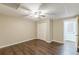 View of basement bedroom featuring wood floors, a closet, and neutral paint at 7928 S Giles Rd, Douglasville, GA 30135