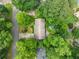 Aerial view of the property showcasing mature trees and landscaping at 1138 Berkeley Rd, Avondale Estates, GA 30002