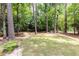 Expansive backyard featuring mature trees, a lush lawn, and space for outdoor activities and enjoyment at 1443 Fama Ne Dr, Atlanta, GA 30329