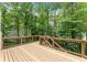 Wood deck overlooking a lush backyard provides ample room for entertaining at 2342 Tall Timbers Ln, Marietta, GA 30066