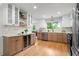 Modern kitchen featuring stainless steel appliances, tile backsplash, and custom cabinets at 1494 May Se Ave, Atlanta, GA 30316