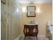 Bathroom with stylish vanity, granite countertop, step-in shower and neutral walls at 2390 Sassafrass Ln, Powder Springs, GA 30127