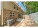 Backyard with brick, patio, stepped planter, and wooden fence for outdoor space at 3255 Clear View Dr, Snellville, GA 30078