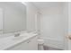 A bathroom features a single sink vanity and a shower-tub combo at 3025 Andora Sw Dr, Marietta, GA 30064