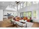 Open-concept living area with high ceilings, large windows, and seamless transition to the dining and kitchen areas at 4820 Gadwall Way, Cumming, GA 30028