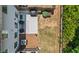 Aerial view of a private fenced-in backyard with patio and room for entertaining at 3481 Lakeview Crk, Lithonia, GA 30038