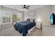 Cozy bedroom with comfortable queen size bed, large windows, and a ceiling fan at 451 Tioram Se Ln, Smyrna, GA 30082