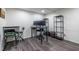 Basement office space with modern desk, dual monitors, and a view of the room at 2849 Crescendo Dr, Atlanta, GA 30318