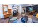 Open living room featuring hardwood floors, contemporary furnishings, decor and view of the kitchen at 2849 Crescendo Dr, Atlanta, GA 30318